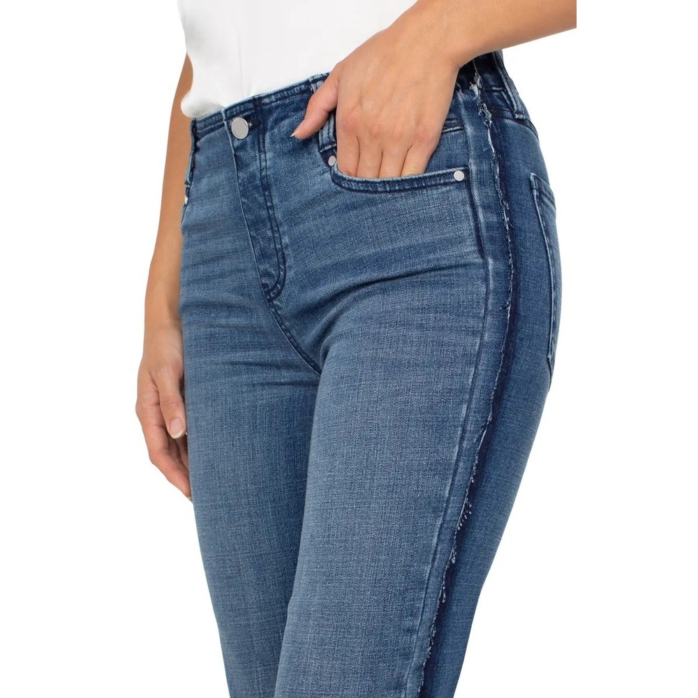 Liverpool Los Angeles‎ The Gia Glider Flare Jeans Eco Medium Wash Raw Hem 20W